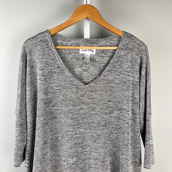 Joseph Ribkoff Knit Tunic Top Womens Size 4 Silver Gray Layered - Picture 2 of 5